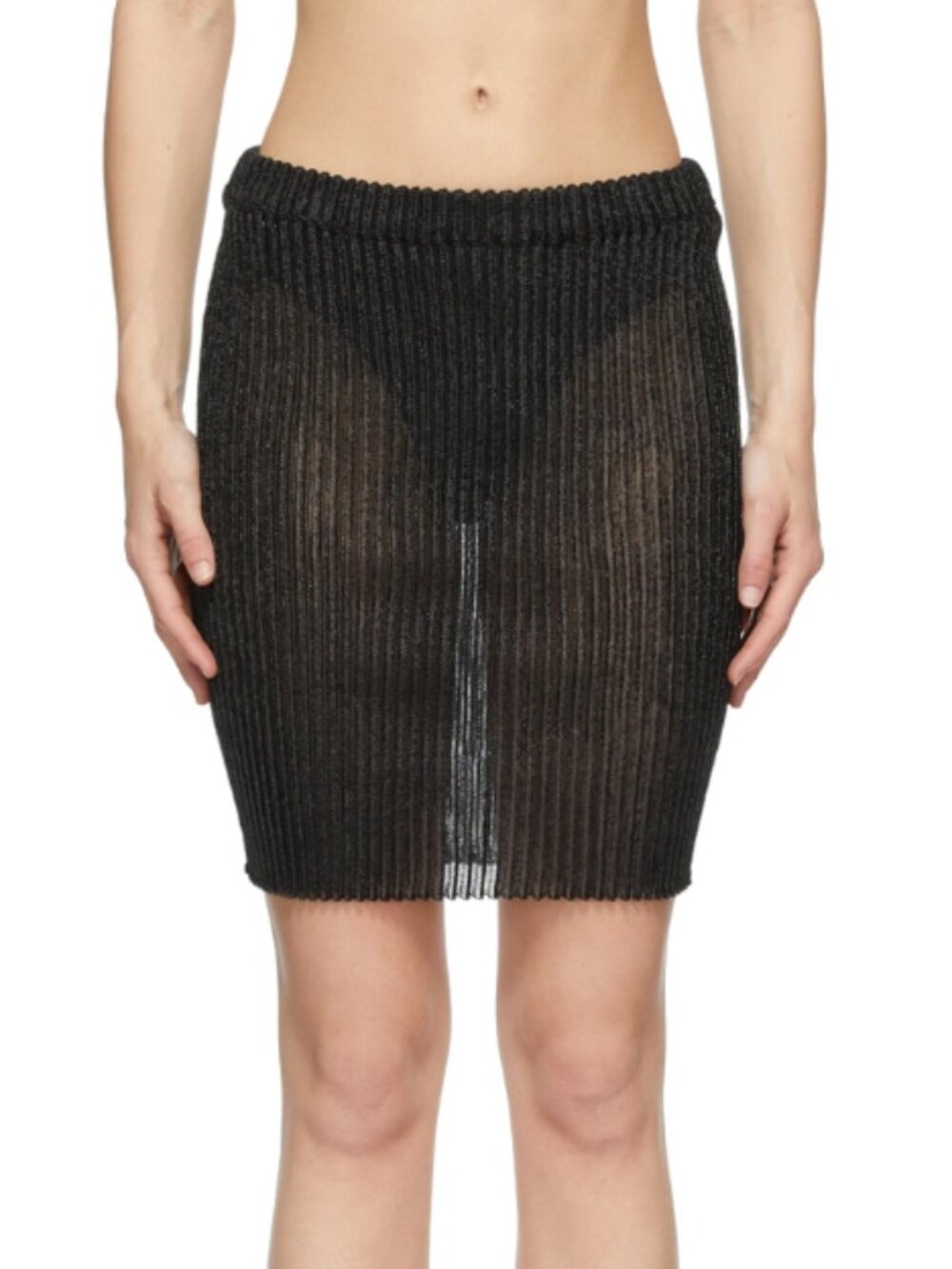 A. Roege Hove Black Tube Ribbed Mini Skirt